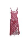 WDZOWU Ensemble de vêtements de Nuit en Lingerie Sexy en Dentelle-Red_6XL