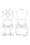 Harnais intégral pour femme Lingerie cage gothique punk porte-jarretelles Festival rave Tissu extensible Sangle de poitrine E