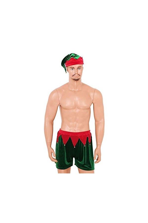 DINGGUANGHE-CUP Lanières Hommes, Mémoires sous-vêtements Homme Festival Party Doux Velours Père Noël Vacances Fancy Costume d