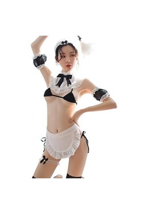 Rtyoo Nuisettes Et Deshabillés Déguisements Adultes Lingerie Sexy Trois-Pointu Uniforme De Dentelle Tentation Uniforme Fendu-