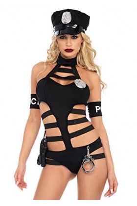 Leg Avenue- Under Cover Cop Adult Sized Costumes, 86692-00101-Small-Black, Noir, S EUR 36-38 