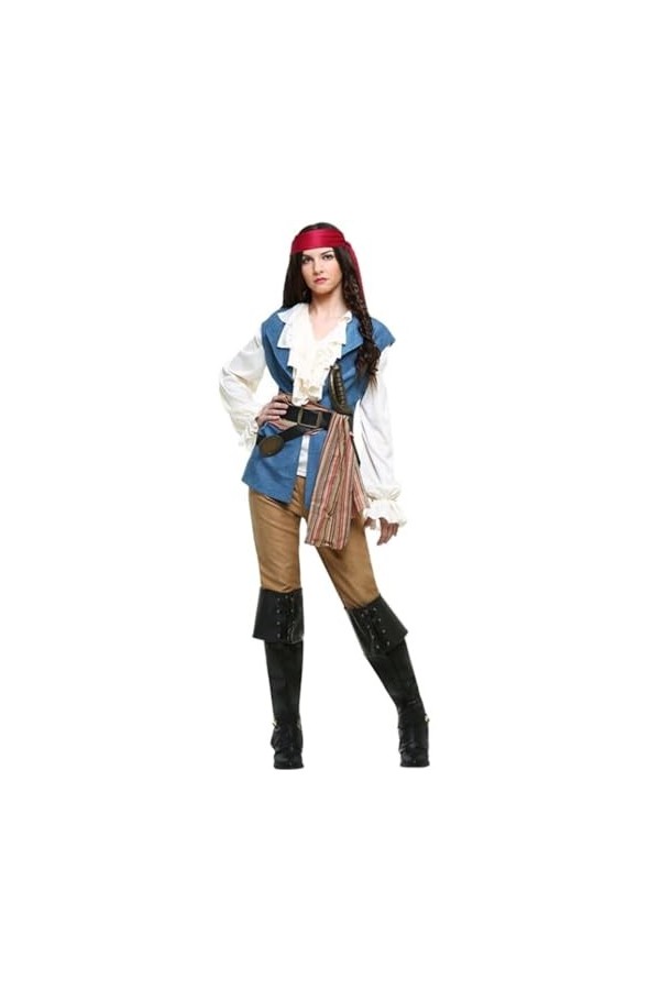 Déguisement Costume De Pirate Adulte,Uniforme Déguisement Pirates Des Caraïbes,Costumes De Scène De Mascarade De Couple Mascu