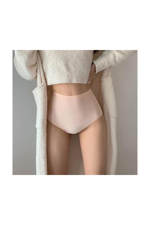 NOGRAX Culotte 3 / 4Pcs Femmes Seamless Ice Silk String Taille Haute Contrôle Abdominal Pantalons-Collection 1-Le XXL-4 Pièce