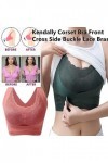 PUROXX Kendally Corset Bra Front Cross Side Buckle Lace Bras, Kendally Bras pour Femmes, Kendally Bras pour Femmes Plus âgées