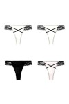 NOGRAX Culotte 4Pcs Femmes Mode Lacet String sans Couture-Set3-M-4 Pièces