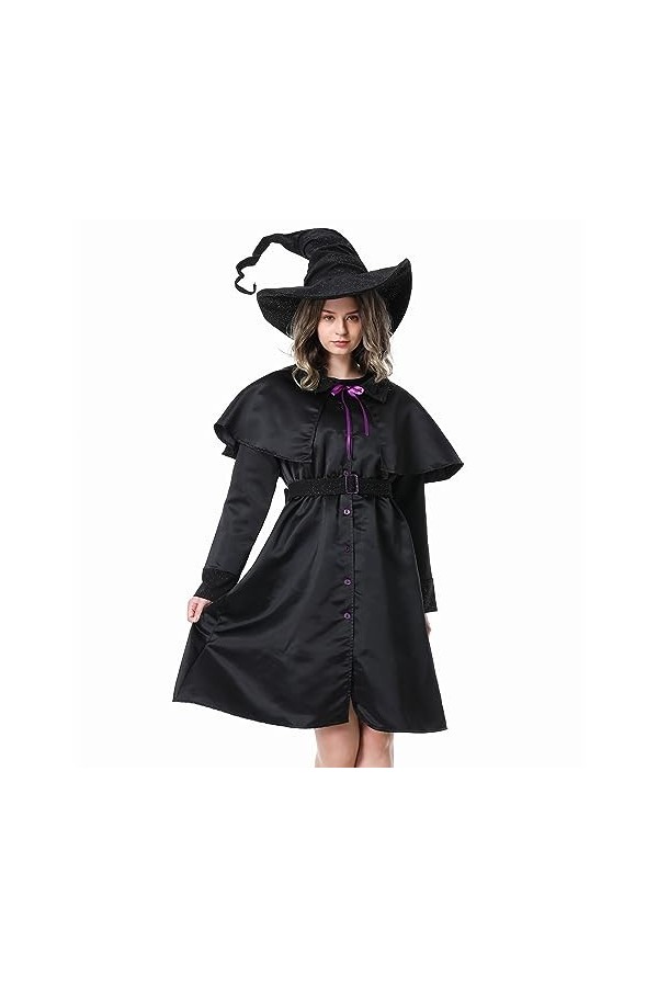 Robe gothique pour femme - Costume dHalloween - Sexy - Épaules dénudées - Noir - Taille XL