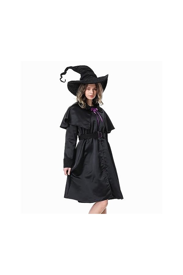 Robe gothique pour femme - Costume dHalloween - Sexy - Épaules dénudées - Noir - Taille XL