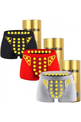 Hommes Thérapie Magnétique Énergétique Culotte Élastique Élargissement Sous-Vêtements Glace Soie Respirant 4XL,3 PIÈCES 