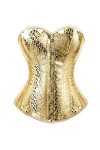 DELIGUO Bustiers et Corsets Femme - Sexy Brillant Faux Cuir Corset Lingerie Bustier Tops Femmes Steampunk Gothique Corset Bur