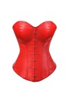 DELIGUO Bustiers et Corsets Femme - Faux Cuir Overbust Corset, Steampunk Sexy Clubwear Bustier Minceur Lingerie Costume Lace 