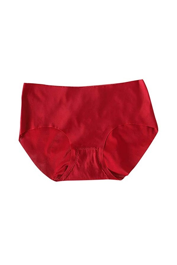 Sous-vêtements sexy en soie glacée sans trace pour femme - Grande taille, bleu, M