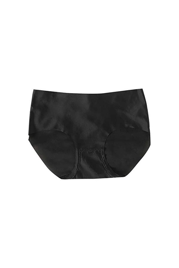 Sous-vêtements sexy en soie glacée sans trace pour femme - Grande taille, bleu, M