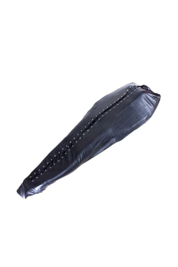 HSQSMWJ Hommes Justaucorps Body Leggings Latex Cuir Catsuit Erotique Gay Costume Clubwear Color:Black,Size:L 