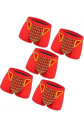 Lot De 5 Slips De Santé De Thérapie Magnétique Avec Poche Bombée Boxer Shorts Ice Silk Respirant Sous-vêtements Sexy Pour Hom