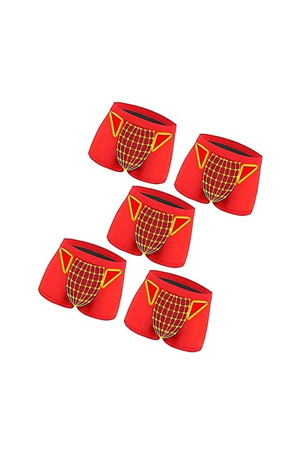Lot De 5 Slips De Santé De Thérapie Magnétique Avec Poche Bombée Boxer Shorts Ice Silk Respirant Sous-vêtements Sexy Pour Hom