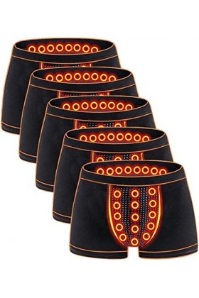 5-Packs Hommes Confort Shorts Boxer Briefs Agrandissement Sous-Vêtements Thérapie Magnétique Soins De Santé 3XL,5PCS 