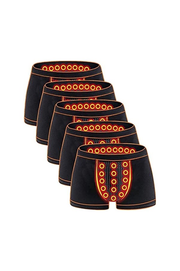 5-Packs Hommes Confort Shorts Boxer Briefs Agrandissement Sous-Vêtements Thérapie Magnétique Soins De Santé 3XL,5PCS 