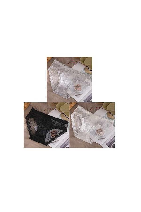 Femme Slips 3 pcs/lot culottes for dames en dentelle lâche dété, sous-vêtements en maille douce, slips de tentation sexy, cu