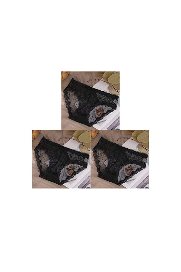 Femme Slips 3 pcs/lot culottes for dames en dentelle lâche dété, sous-vêtements en maille douce, slips de tentation sexy, cu