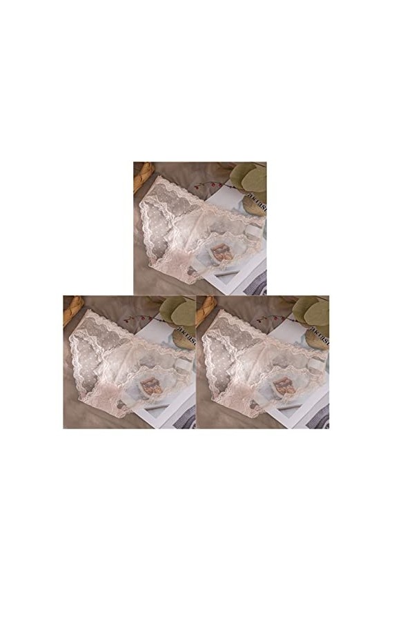 Femme Slips 3 pcs/lot culottes for dames en dentelle lâche dété, sous-vêtements en maille douce, slips de tentation sexy, cu