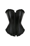 DELIGUO Bustiers et Corsets Femme - Haut De Lingerie Bustier en Brocart De Couleur Unie Plus Taille, Contrôle du Ventre Body 