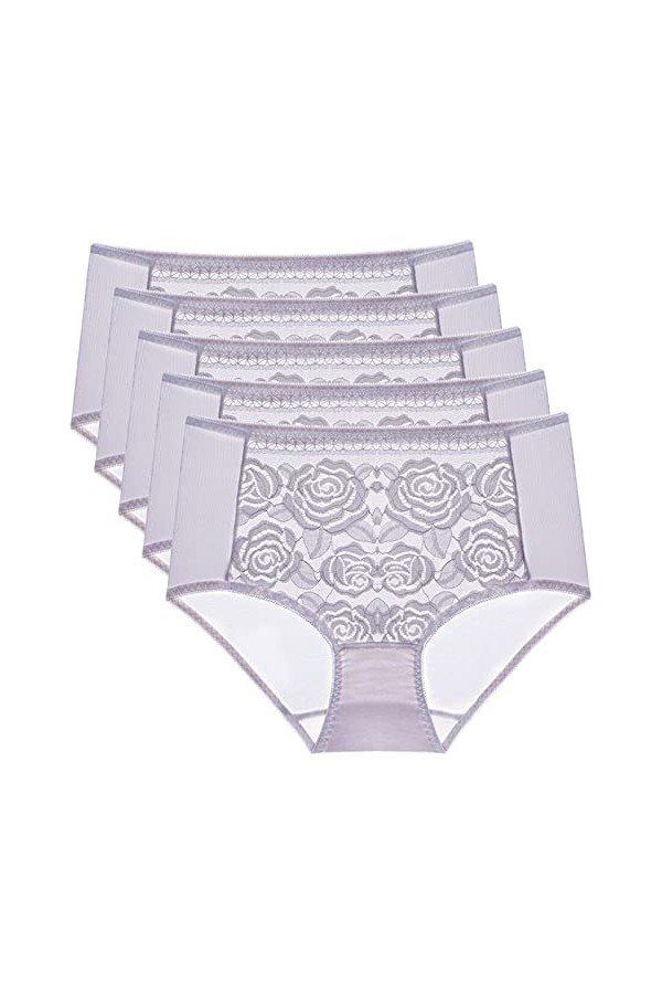 Necalisi Culottes Coton pour Femme Lot de 5 Vert Culotte Femme Menstruelle Classique Coton Bio Flux Abondant Dim Protect Culo