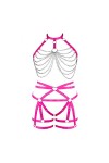 Garters Plus Size Set Full Body Bretelles Femmes sous - vêtements Cage Punk Gothique Festival Halloween orgie Rouge 