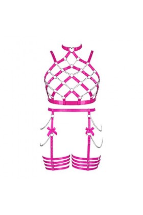 Femmes Body Lingerie Plus Taille Creux chaîne métallique Garter Lingerie Costume de Mode Punk Gothique Carnaval Noël Hallowee