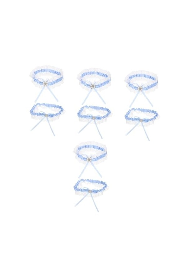 Abaodam 4 Ensembles Porte-Jarretelles Strass Tenue Bijoux De Bal Dentelle Jarretière De Mariée De Mariage Jarretières De Mari