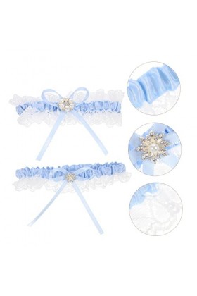 Abaodam 4 Ensembles Porte-Jarretelles Strass Tenue Bijoux De Bal Dentelle Jarretière De Mariée De Mariage Jarretières De Mari