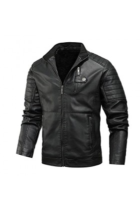 CUTeFiorino Veste de moto pour homme - Coupe ajustée - En cuir synthétique - Grande taille - Veste bomber - Veste militaire -