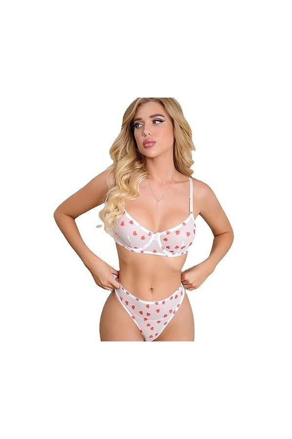 Jeune filleEnsemble de Lingerie Sexy Sexy Sexe Femme, Blanc, L