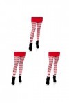 Leg Avenue - Nylon Stripe Tights, Taille Unique Blanc Rouge Lot de 3 