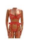 SUNMME Femmes à la Mode Sexy Dentelle Fleur Broderie Lingerie Sexy serré sous-vêtements Sexy Pyjamas Sexy Violet S 