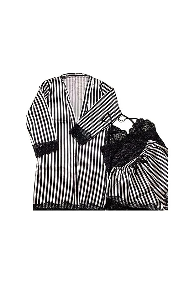 SUNMME Pyjama en Soie satinée pour Femme, Chemise de Nuit, Lingerie, Pyjama Sexy, Corset, Grande Taille, Lingerie pour Femme 