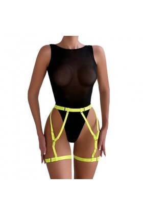 Teddy Lingerie pour Femme avec Porte-Jarretelles, Une pièce, Lingerie Coquine à Bretelles, Body Exotique Color : Noir, Size 