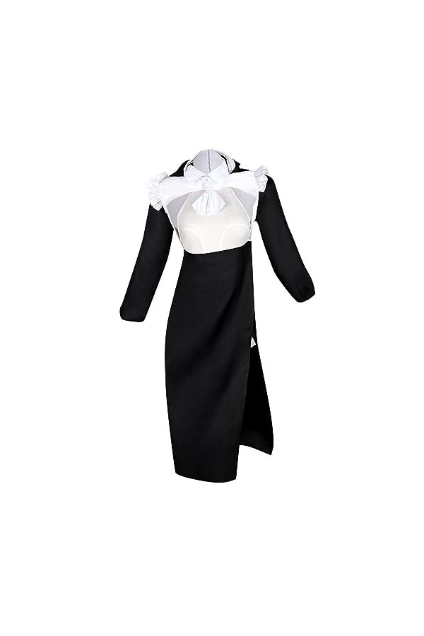 JIYAYUIX Costume dHalloween et de costumade sexy pour fille – Robe gothique noir, taille S 