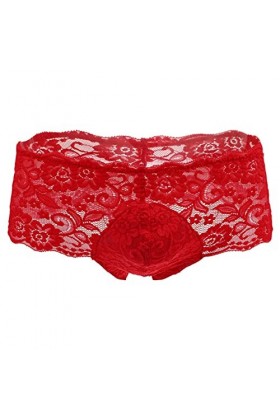 Culottes et Slips Slip Femme Comfort Knickers 3 Pcs Transparent Hommes Sous-Vêtements Sexy Dentelle Boxers U Poche Évider Sou