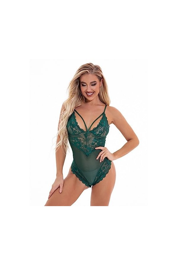 ZTIANEF InfirmièreLingerie érotique Bretelle Sexy Pyjama Une pièce Ouvrir engrenage Libre, Rouge, XL