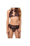Jeune filleEnsemble Soutien-Gorge à Armatures de Lingerie Sexy pour Femmes, Rouge, 2XL