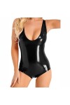 SHENGANG Womens Latex Mini Dress Faux Leather Bodycon Sexy Club Robes pour Femmes,C,4XL