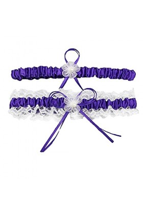 For Bachelorette élastique femmes anneau jeter dentelle mariages mariée jarretière jambe fête mariée Senior bandeau Color :