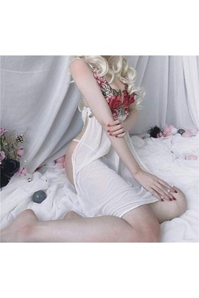 Générique Ensembles de Lingerie pour Femmes Nouveaux Pyjamas Babydoll Chauds Sexy Taille Unique Blanche 