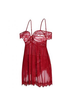 KSDFIUHAG Déguisements Adultes Costumes Érotiques Femmes Dentelle Hors Épaule Lingerie Soutien-Gorge Ouvert Porno Chemise De 