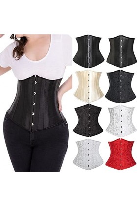 AleXanDer1 Corset Corset Sexy Buste Corset Corset Femmes Satin Top Plus Size S-6XL Os Sculpting Color : 24 Steel Bones 1, Si