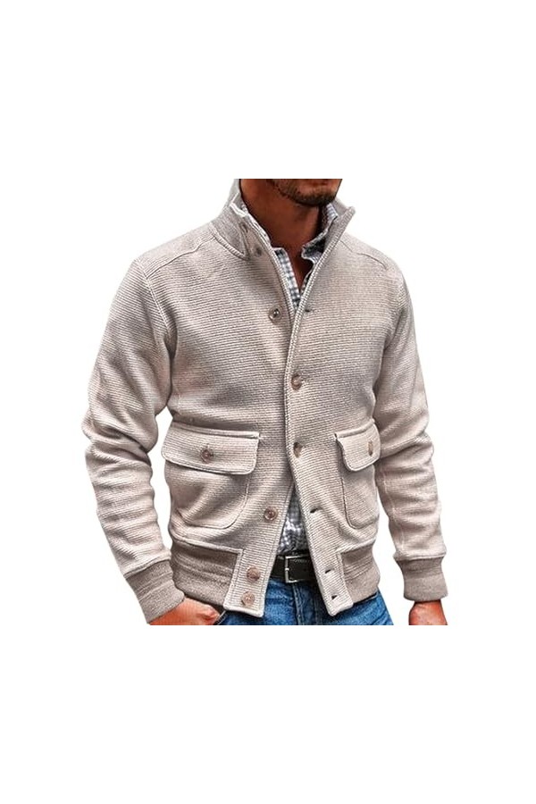 Hommes Manteaux dhiver Sport Coupe-Vent Veste Chaude Extérieur Fermeture Éclair Cardigan à Capuche Solide Veste avec Poches 