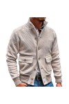 Hommes Manteaux dhiver Sport Coupe-Vent Veste Chaude Extérieur Fermeture Éclair Cardigan à Capuche Solide Veste avec Poches 