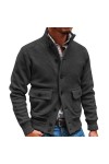 Hommes Manteaux dhiver Sport Coupe-Vent Veste Chaude Extérieur Fermeture Éclair Cardigan à Capuche Solide Veste avec Poches 