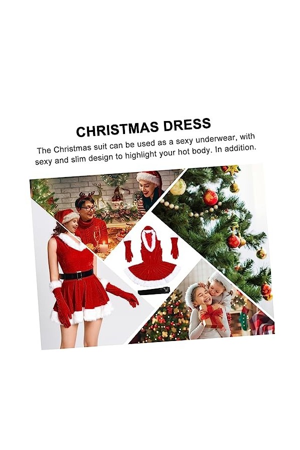 VALICLUD 1 Jeu Robe De Noël Déguisement De Père Noël Pour Femme Costume De Noël Costume De Père Noël Pour Tenue De Père Noël 