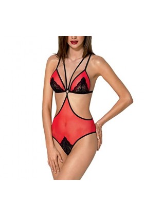 Passion Body Sexy Et Séduisant Peonia Body, Rouge,XXL-3XL